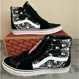 Vans Sk8-Hi Bandana Black Skull Men Size 13